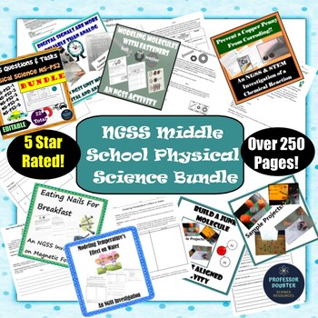 Preview of NGSS Physical Science Bundle Activities Middle School