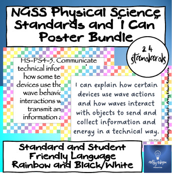 Preview of NGSS Physical Science Standards and "I Can" Posters Bundle- High School