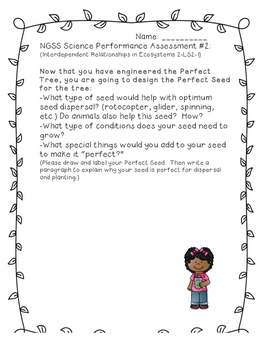 NGSS Plant/Seed Performance Assessment by Wendy Wheatcroft | TpT