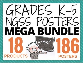 Preview of NGSS Posters MEGA BUNDLE (186 posters) K-5 "I Can..." Next Generation Science