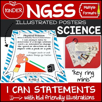 Preview of NGSS Posters Kindergarten Next Generation Science Standards I Can Statements