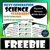 FREEBIE!! NGSS Posters Middle School PHYSICAL Science Perf