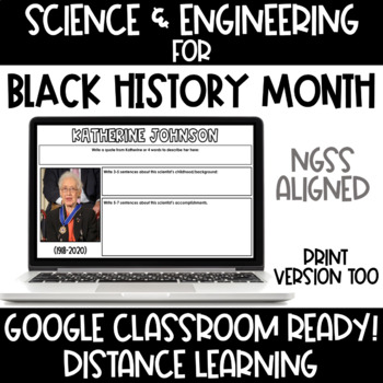 Preview of NGSS Practices Activity for Black History Month -Distance Learning