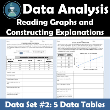 Preview of Analyzing and Interpreting Data Set #2 NGSS Reading Data Tables and CER