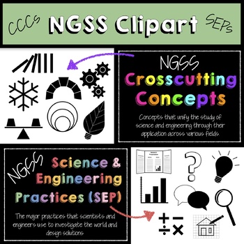 Preview of NGSS SEP & CCC Clipart - Crosscutting Concepts - Science & Engineering Practices