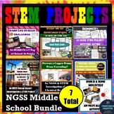 NGSS STEM Bundle of 7 Projects for Middle School and Dista