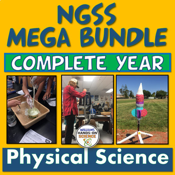 Preview of NGSS STEM Physical Science Middle School Mega Bundle Complete Year Print Digital