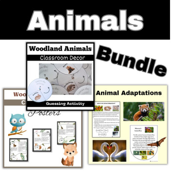 Preview of NGSS Science Animal Adaptations Classroom Decor April  Spring Activities  Bundle