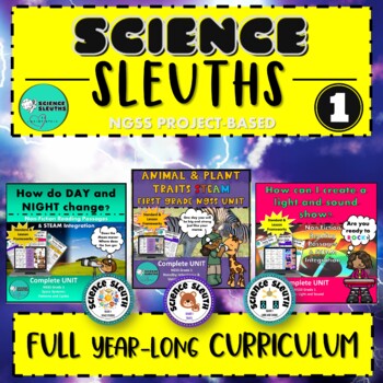 Preview of NGSS Science First Grade - Year Long STEM Curriculum - Science Sleuths