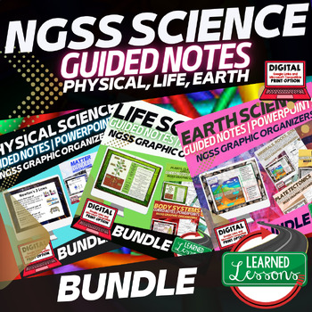 Preview of NGSS Science Guided Notes & PowerPoints BUNDLE Life, Physical, Earth Science