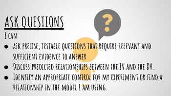 Preview of NGSS Science Practices Mini-Poster; High School