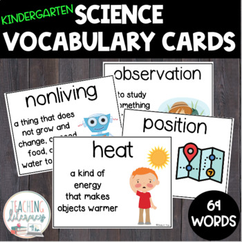 Preview of EDITABLE | Science Vocabulary | Word Wall | Kindergarten