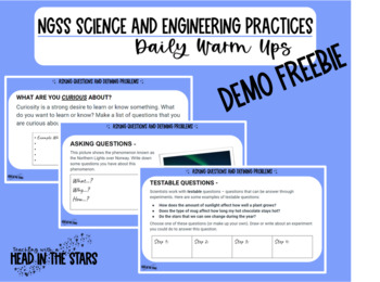 Preview of NGSS Science and Engineering Practices Warm Ups Demo