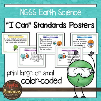Preview of NGSS Sixth Grade (Earth Science) Standards "I Can" Posters
