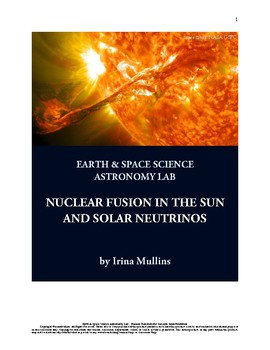 Preview of NGSS Space Science Astronomy Lesson Plan #61 Nuclear Fusion in the Sun - Lab
