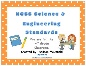 Preview of Next Generation Science and Engineering Standards Posters NGSS 4th Grade 8.5x11