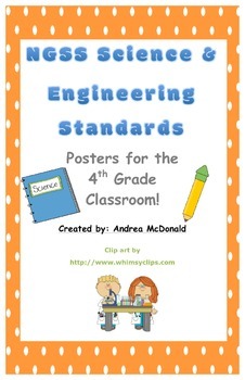 Preview of Next Generation Science and Engineering Standards Posters NGSS 4th Grade 11x17
