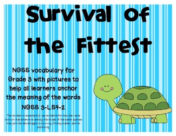 Preview of NGSS Survival of the Fittest Vocabulary