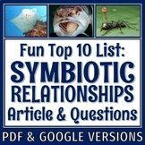 NGSS Symbiosis Article and Worksheet