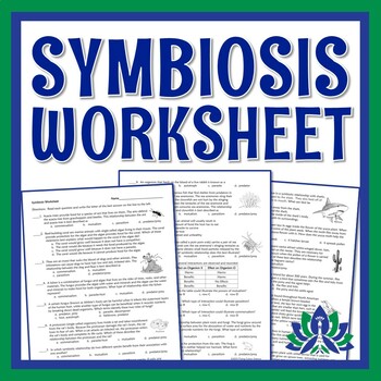 Preview of NGSS Symbiosis Worksheet Mutualism Commensalism Parasitism