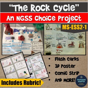 Preview of Rock Cycle Activity Worksheet and Project NGSS MS-ESS2-1 and TEKS 6.10B