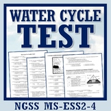 NGSS Water Cycle Test Assessment NGSS MS-ESS2-4 (Middle School)