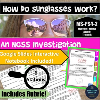 Preview of Light Waves Lab Digital Interactive Notebook Reflect Absorb NGSS MS-PS4-2