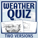 NGSS Weather Quiz Assessment Middle School MS-ESS2-5