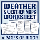 NGSS Weather Worksheet Review with Weather Maps Middle School