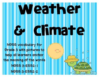Preview of NGSS Weather and Climate vocabulary cards