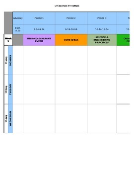Preview of NGSS Weekly Planner