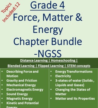 Preview of Grade 4 NGSS "Energy" Chapter Bundle- Distance Learning