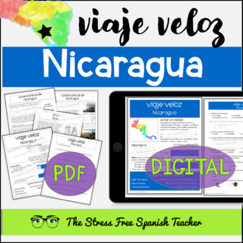 Preview of NICARAGUA Comprehensible Spanish Reading Viaje Veloz series CI lecturas