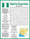 NIGERIA GEOGRAPHY Word Search Puzzle Worksheet Activity