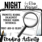 NIGHT By Elie Wiesel | Novel Study Activity | Close Readin