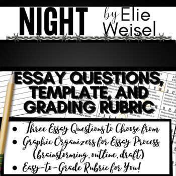 Preview of NIGHT By Elie Wiesel | Novel Study Final Unit Test | Essay Writing