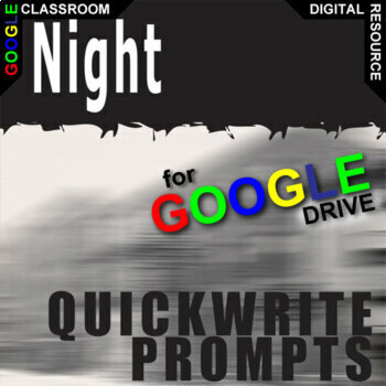 Preview of NIGHT Quickwrite Journal Questions DIGITAL Bellringer Writing Prompts Wiesel