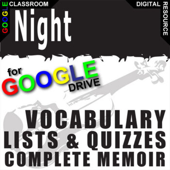 Preview of NIGHT Wiesel Activity Vocabulary 60-word Lists & Quizzes Self-Grading DIGITAL