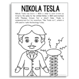 NIKOLA TESLA Inventor Coloring Page Poster Craft | STEM Wo