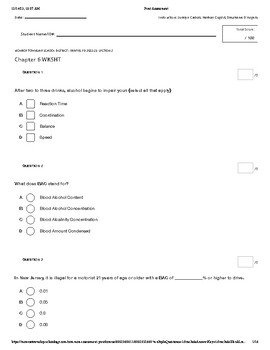 Preview of NJ Drivers Education Chapter 6 Worksheet- with answer key