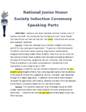 NJHS induction ceremony speaking parts