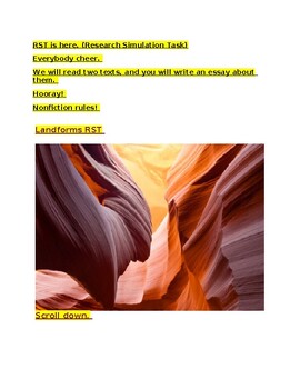 Preview of NJSLA State Test Essay Landforms /Mountains/Canyons