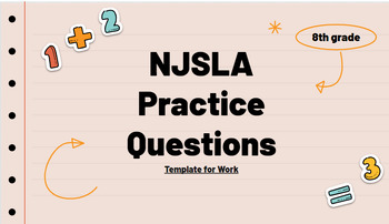 Preview of NJSLA practice problems- Math Grade 8