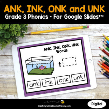Preview of NK Ending Phonics Activities | ANK, INK, ONK, and UNK 3rd Grade Phonics