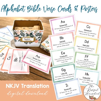 Preview of NKJV ABC Scripture Cards & Posters | Alphabet Bible Verse Cards | Sunday School