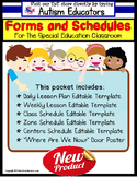 LESSON PLAN FORMS Editable with Schedule Templates for Spe