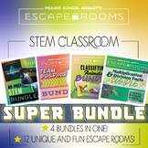 NO PREP ⭐ 3rd Grade Escape Rooms SUPER BUNDLE ⭐ STEM Math,