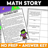 NO PREP 3rd Grade Halloween Math Story with Word Problems 