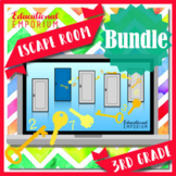 NO PREP 3rd Grade Math Escape Rooms BUNDLE ⭐ Digital and P