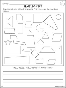 NO PREP 3rd Grade Quadrilateral Sort Worksheets & Answer Keys | TpT